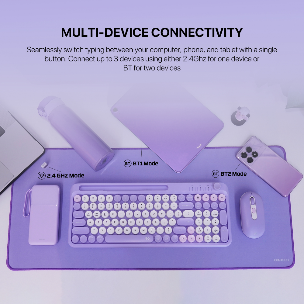 Combo mis tastatura wireless Fantech WK-899 GO mochi101 ljubicasta