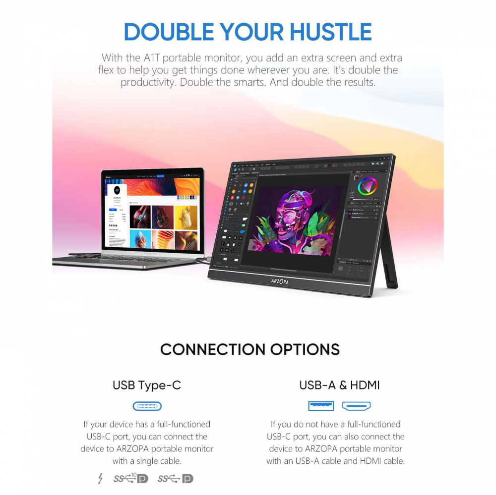 Eksterni prenosni monitor Arzopa A1T 15,6 inch FHD Touch Screen