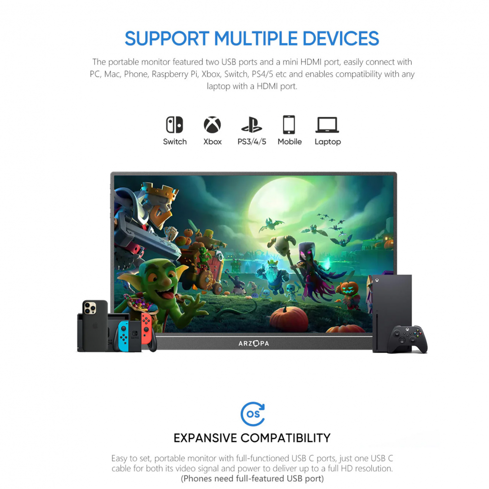 Eksterni prenosni monitor Arzopa Z1C 16,1 inch FHD sRGB100