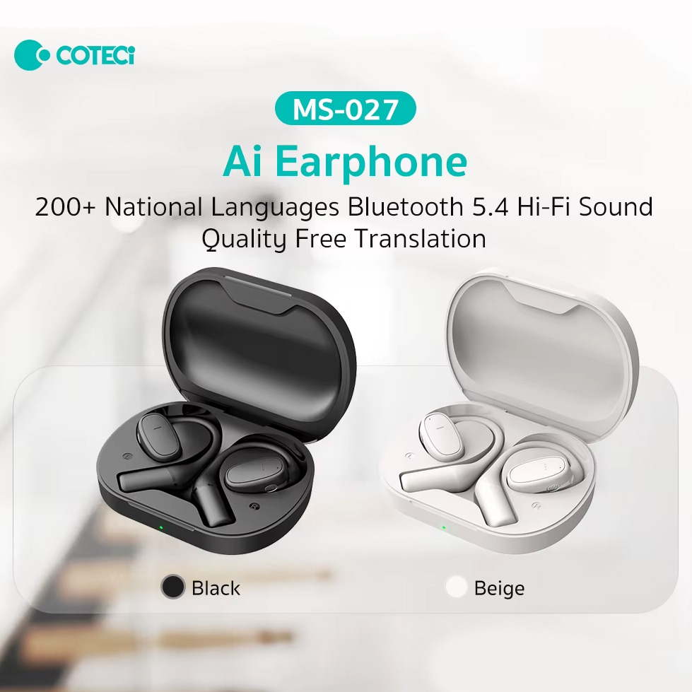 Bluetooth slusalice Coteci MS-027 sa AI prevodiocem crne