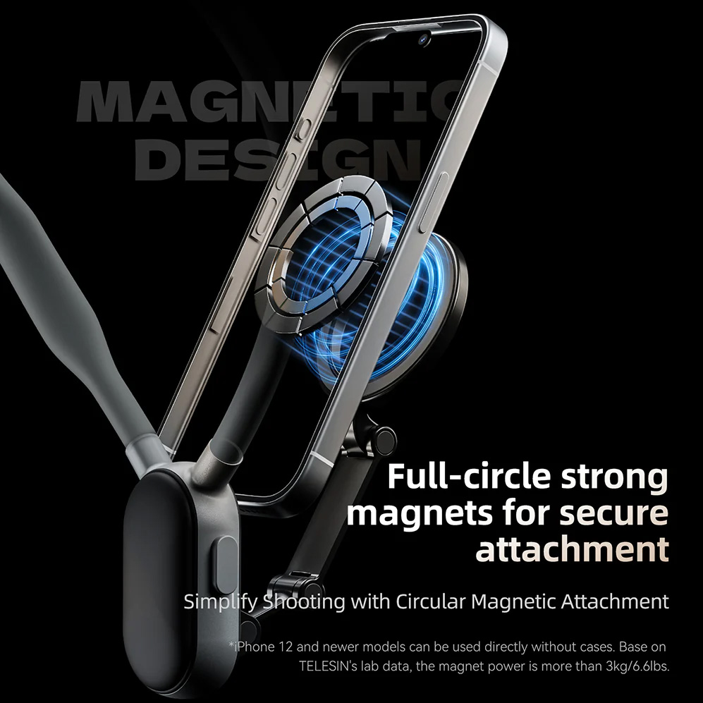 Okovratni drzac za mobilni telefon magnetic sivi