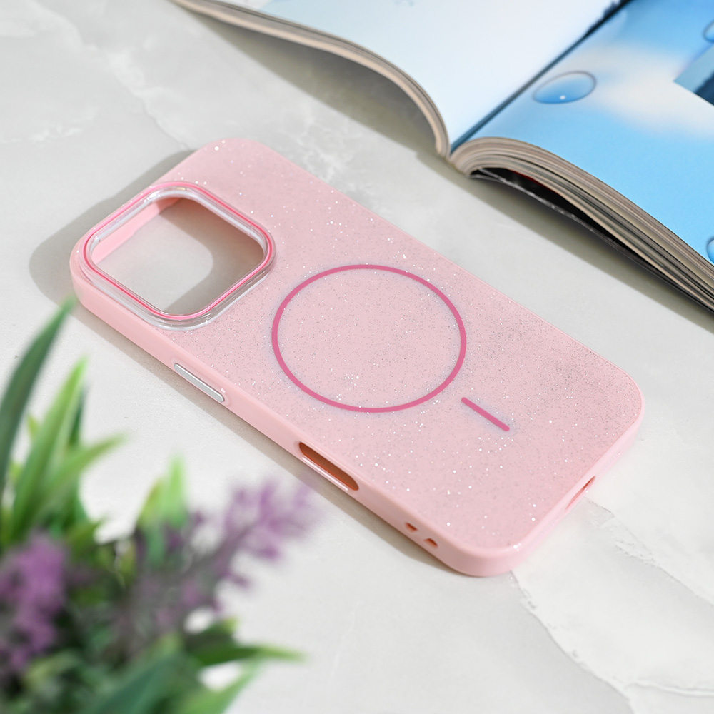 Torbica Magsafe Sparkle Dust za iPhone 16 Pro 6.3 roze