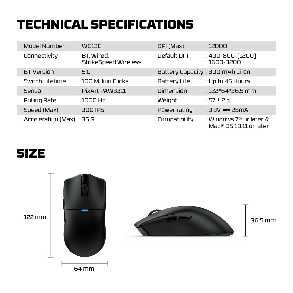 Mis Wireless Gaming Fantech WG13E Tanto E crni