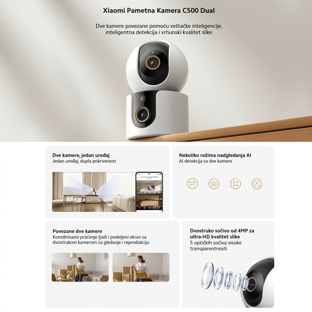 Kucna sigurnosna kamera Xiaomi Mi Smart C500 Dual EU