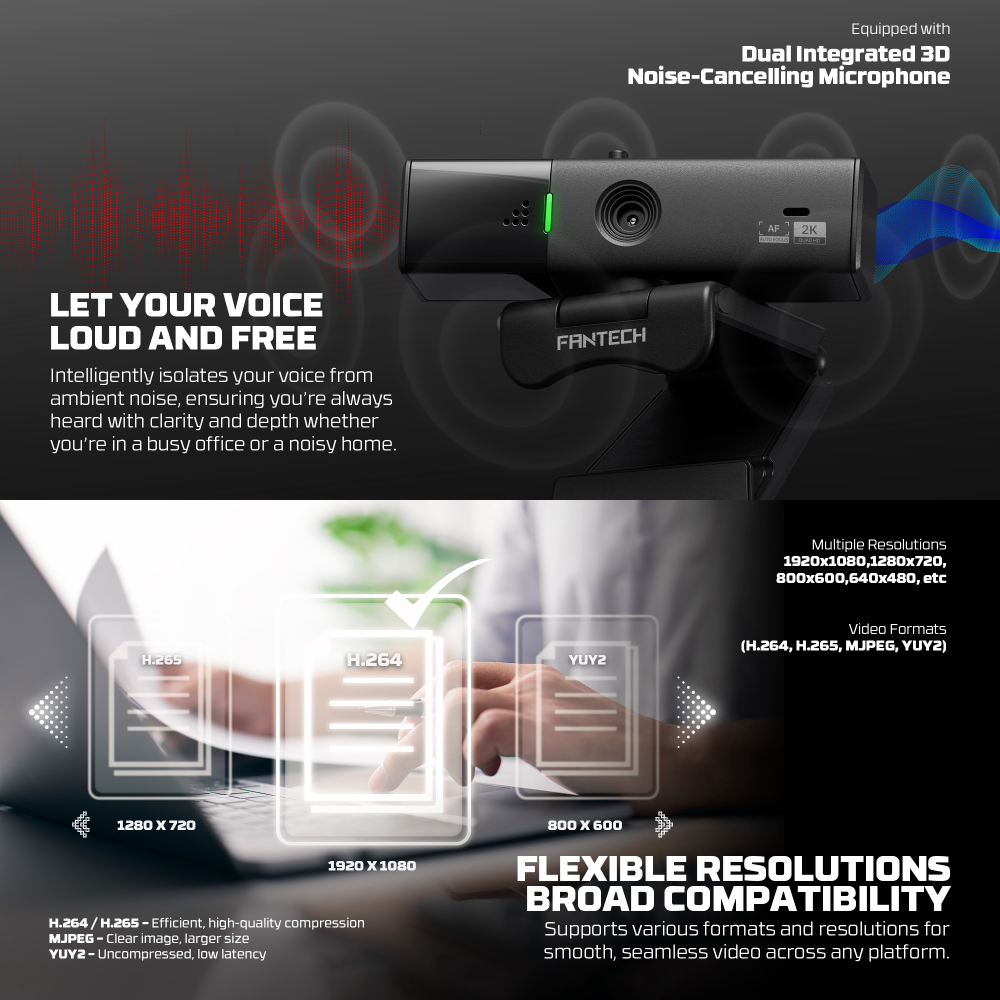 Web kamera Fantech C50 Luminous crna