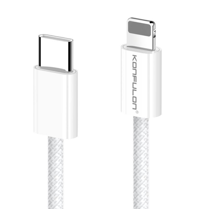 Data kabl KONFULON DC81 27W Type C na iPhone lightning beli 1m