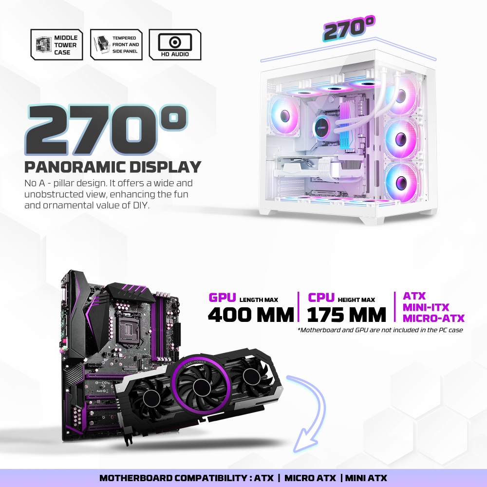 Kuciste Gaming Fantech CG85 Lumina belo