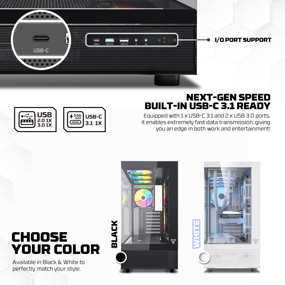 Kuciste Gaming Fantech CG86 Lumina L crno