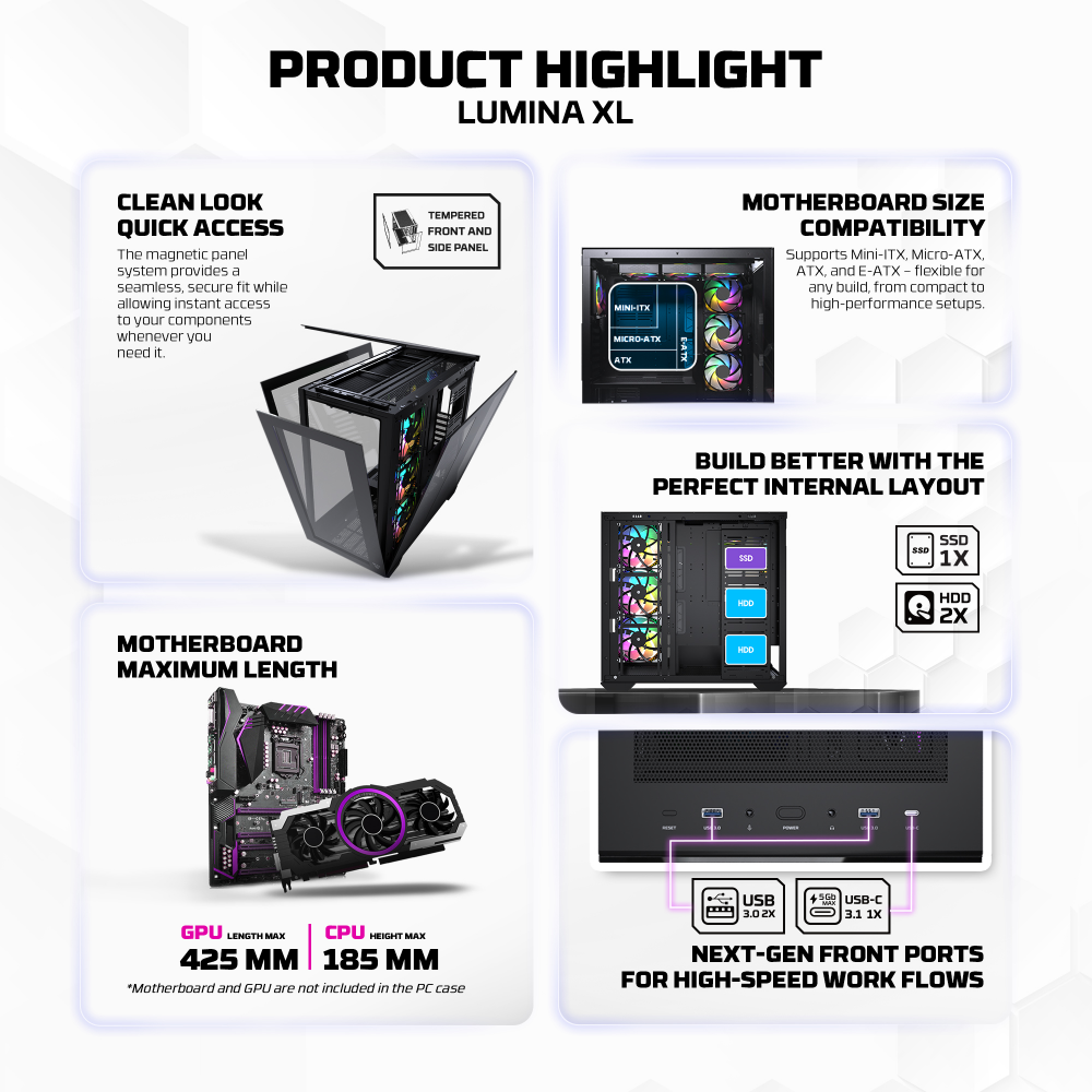 Kuciste Gaming Fantech CG87 Lumina XL crno