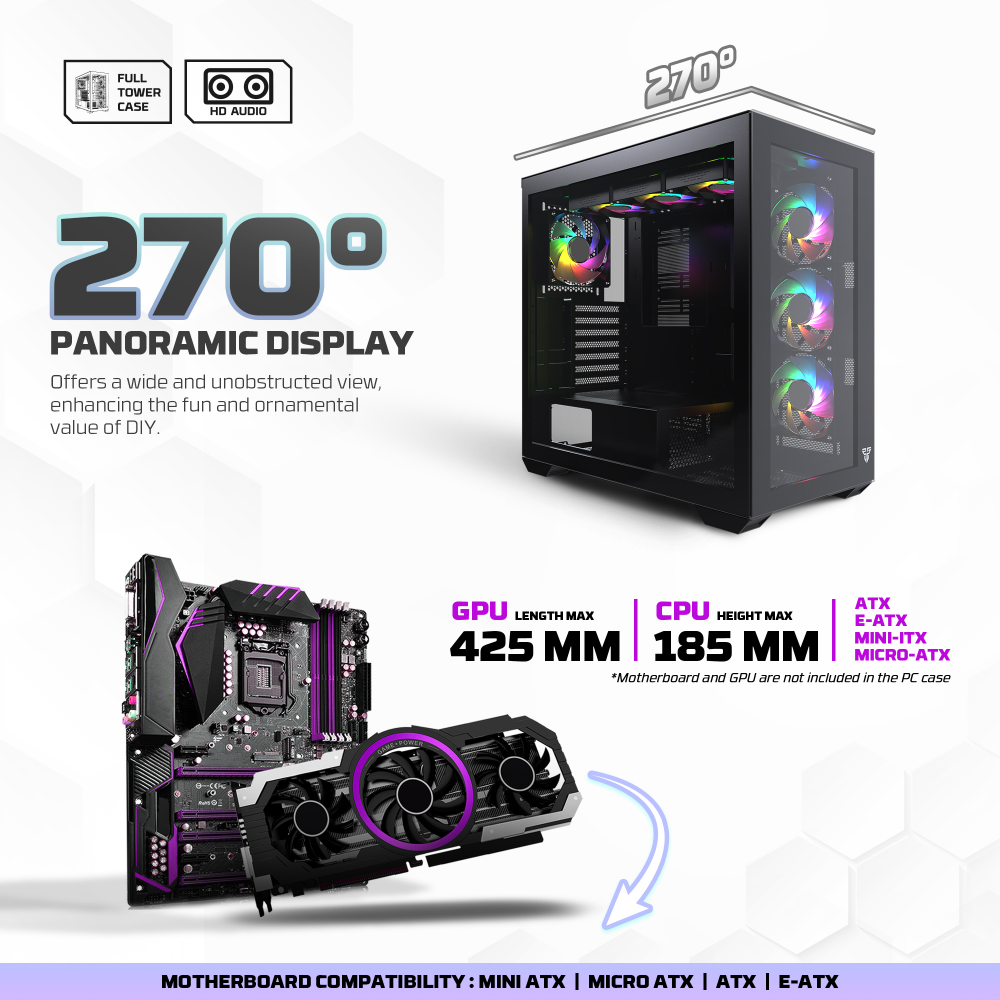 Kuciste Gaming Fantech CG87 Lumina XL crno