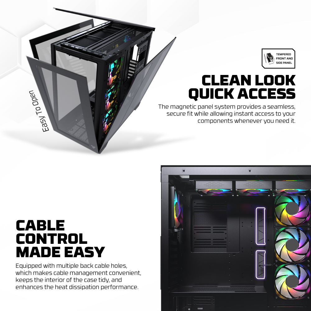 Kuciste Gaming Fantech CG87 Lumina XL crno