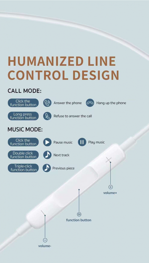 Slusalice Coteci MS-031 za iPhone lightning bele
