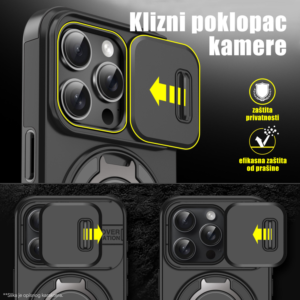 Torbica CamShield Ring stand za Samsung A075F Galaxy A07 ljubicasta