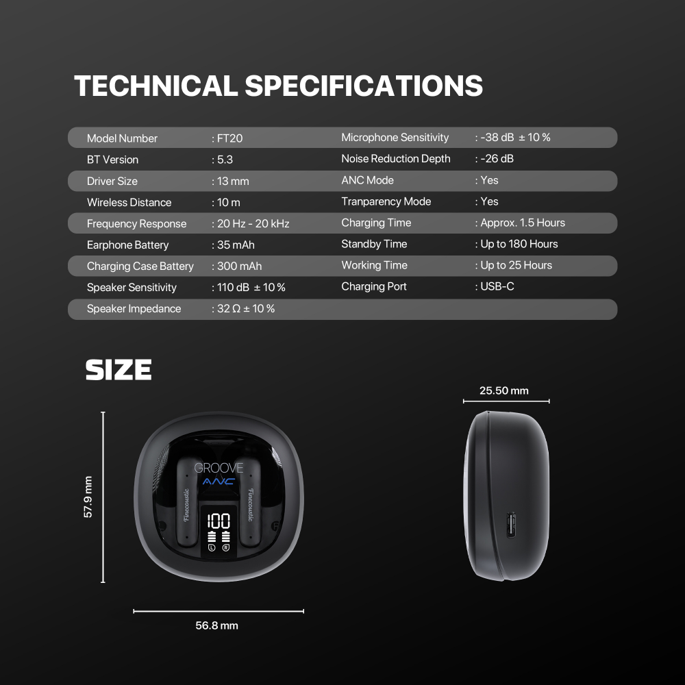 Bluetooth slusalice Fantech FT20 Groove ANC crne