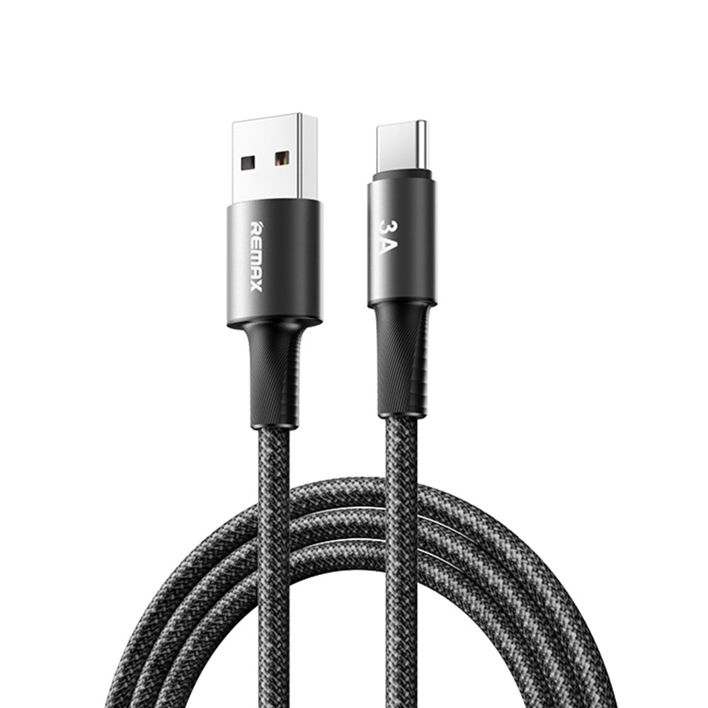 Data kabl REMAX Velocity CB25 Fast charging 3A USB na Type C 1.2M crni