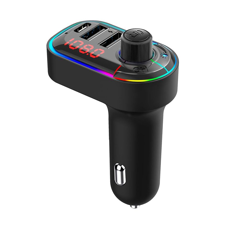 FM transmiter C12 USB PD Bluetooth 5.0 12-24V handsfree crni
