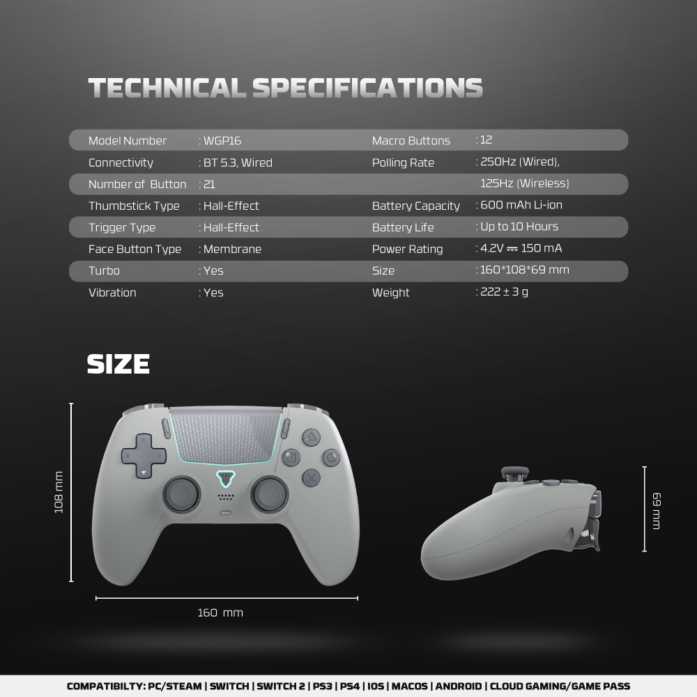 Joypad wireless Fantech WGP16 Nova II beli