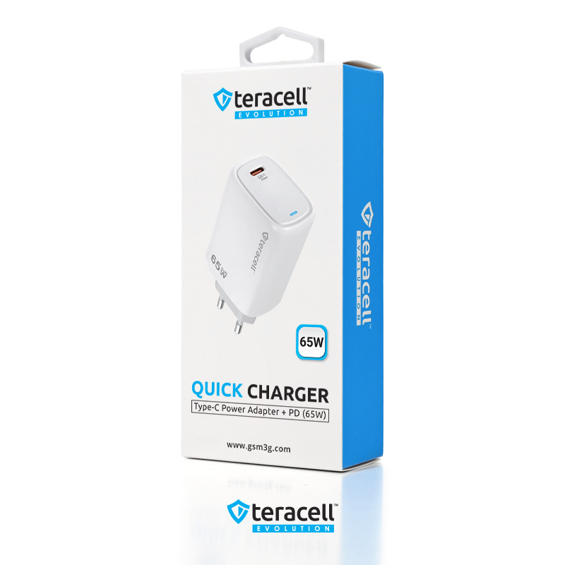 Kucni punjac Teracell Evolution TC-20, GAN, PD Fast charging 65W beli CE