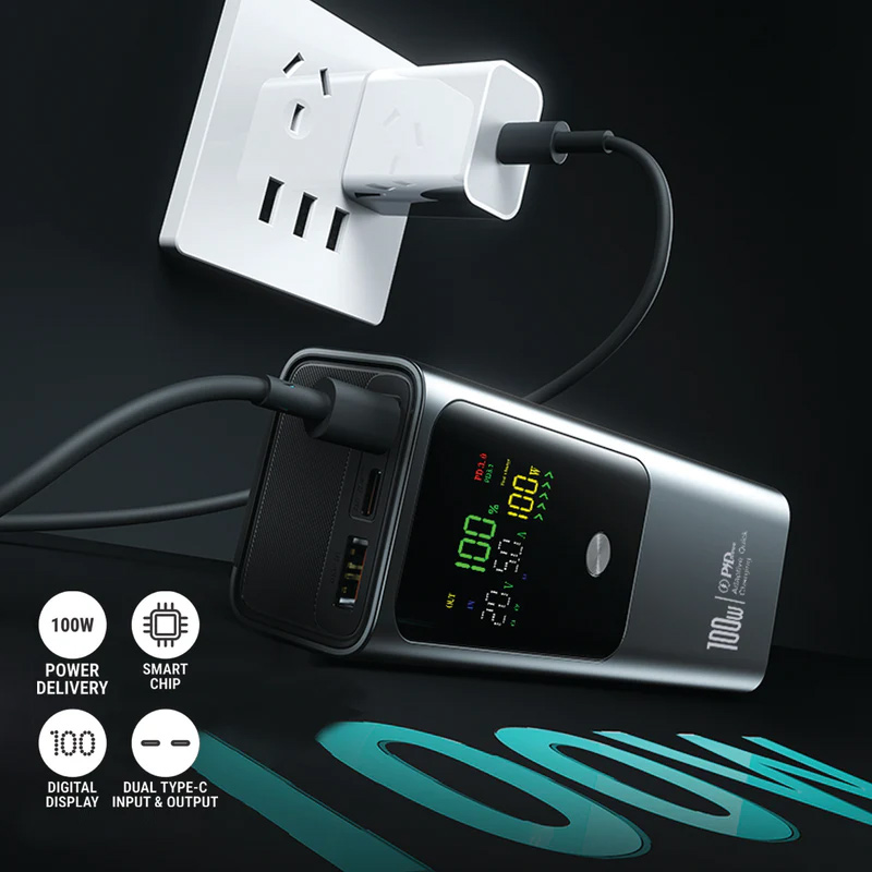 Power bank prenosiva baterija Oxpower PD100W 20000mAh crna