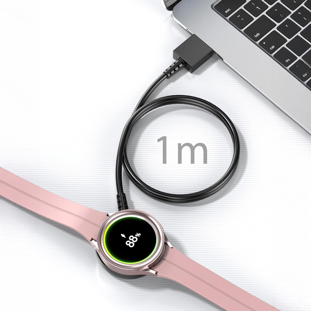 Punjac za Samsung Galaxy watch 7, 6, 5, 4, 3, Active 1, 2 Classic, FE, Ultra, USB crni