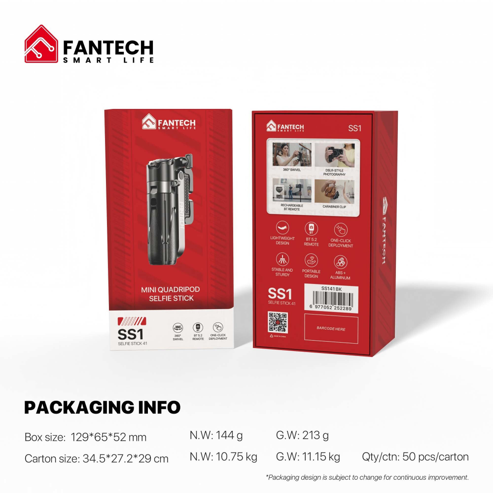 Selfie stick Fantech SS141 selfi stap crni