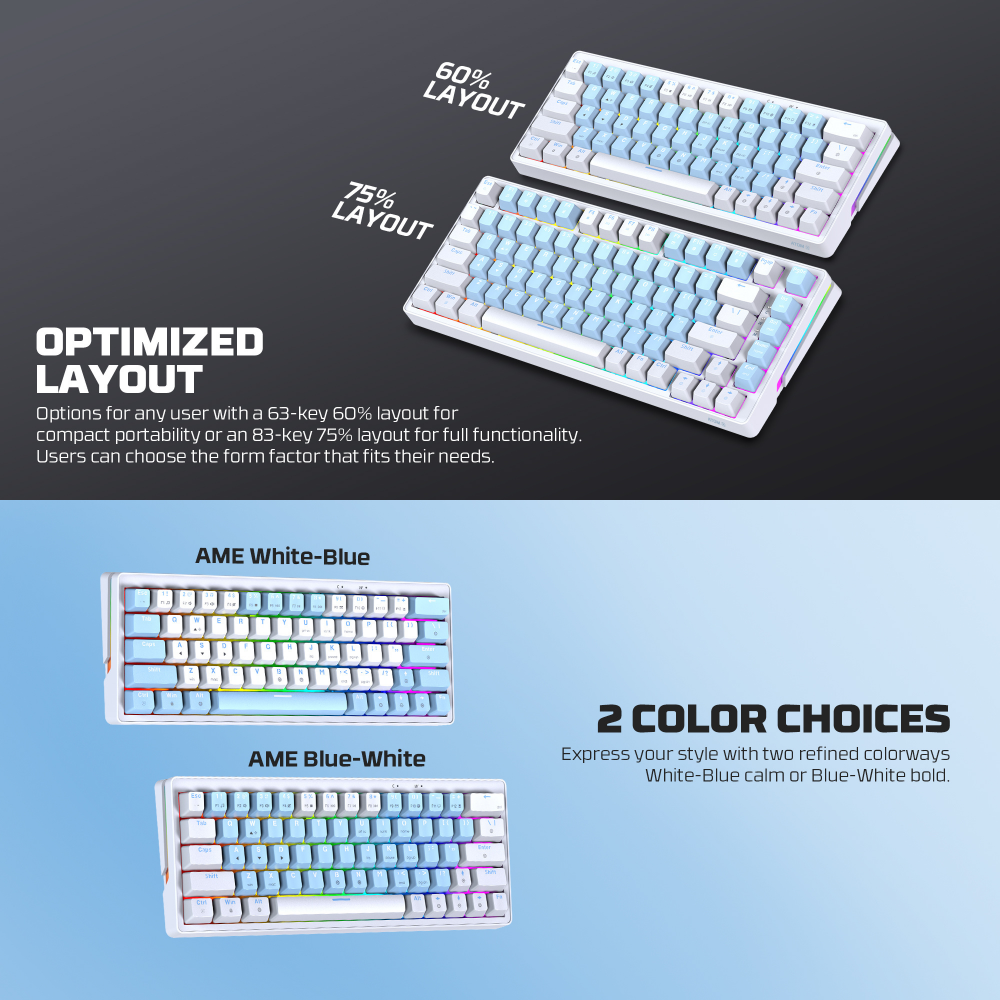 Tastatura Mehanicka Gaming Fantech MK611 Atom x63 AME bela (taro switch)