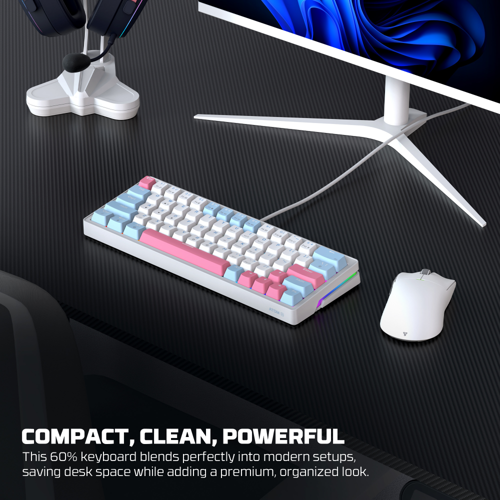 Tastatura Mehanicka Gaming Fantech MK611 Atom x63 AME plava (taro switch)
