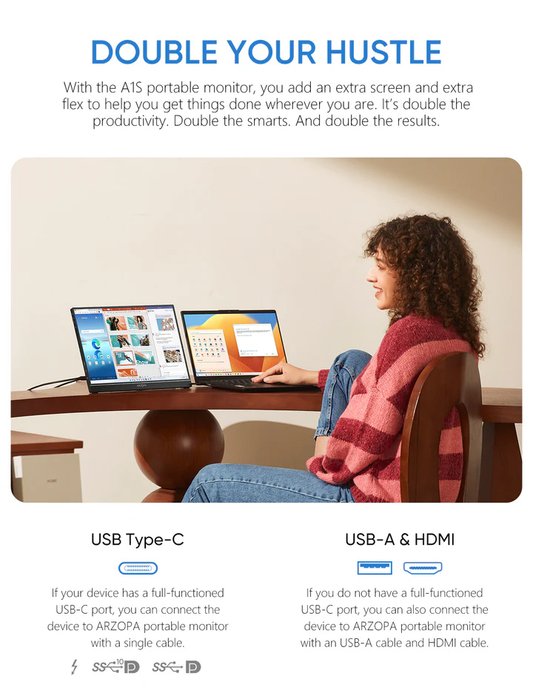 Eksterni prenosni monitor Arzopa A1S 14 inch Grey FHD