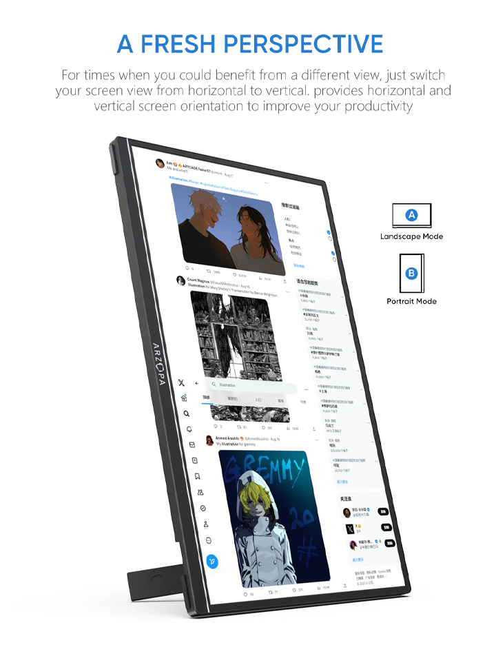 Eksterni prenosni monitor Arzopa A1S 14 inch Grey FHD