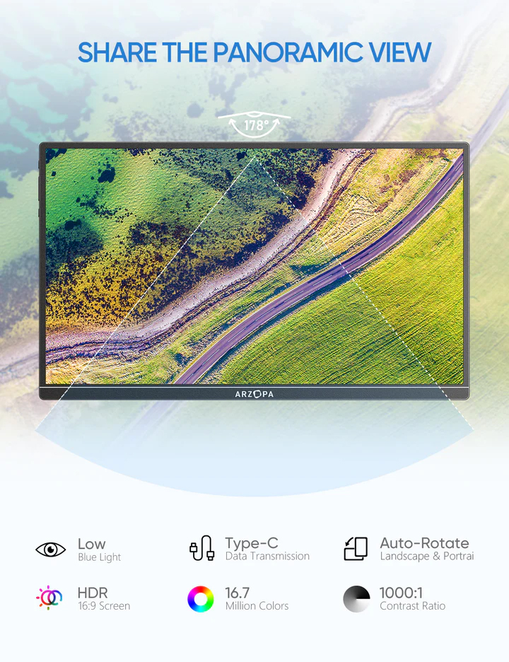 Eksterni prenosni monitor Arzopa A1S 14 inch Grey FHD