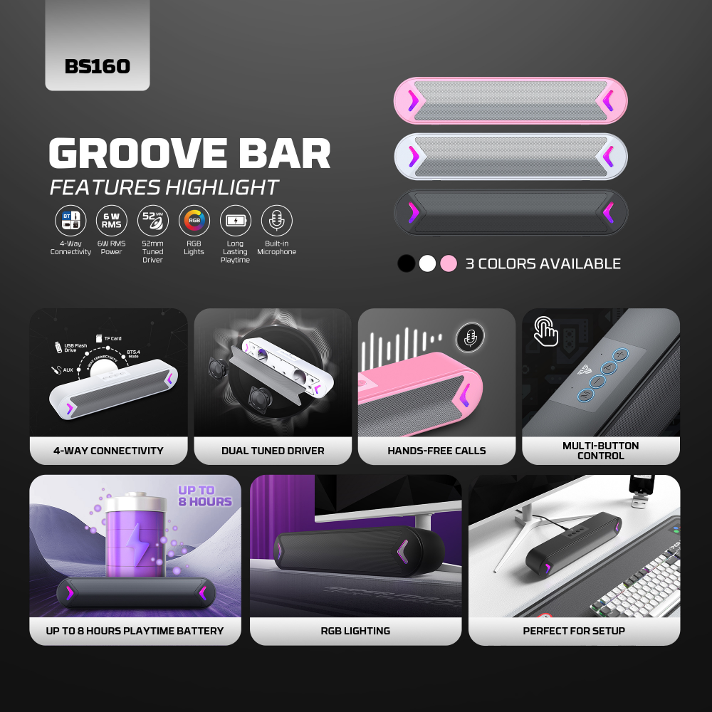 Bluetooth zvucnik Fantech BS160 GROOVE BAR pink