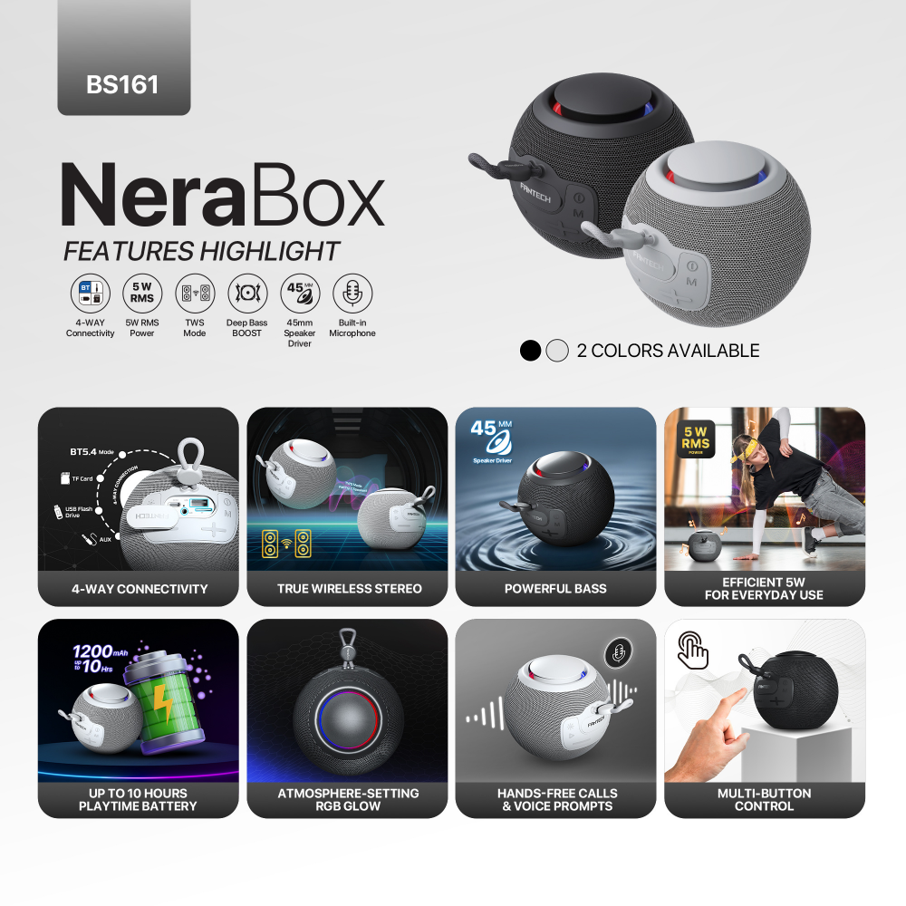 Bluetooth zvucnik Fantech BS161 NeraBox sivi
