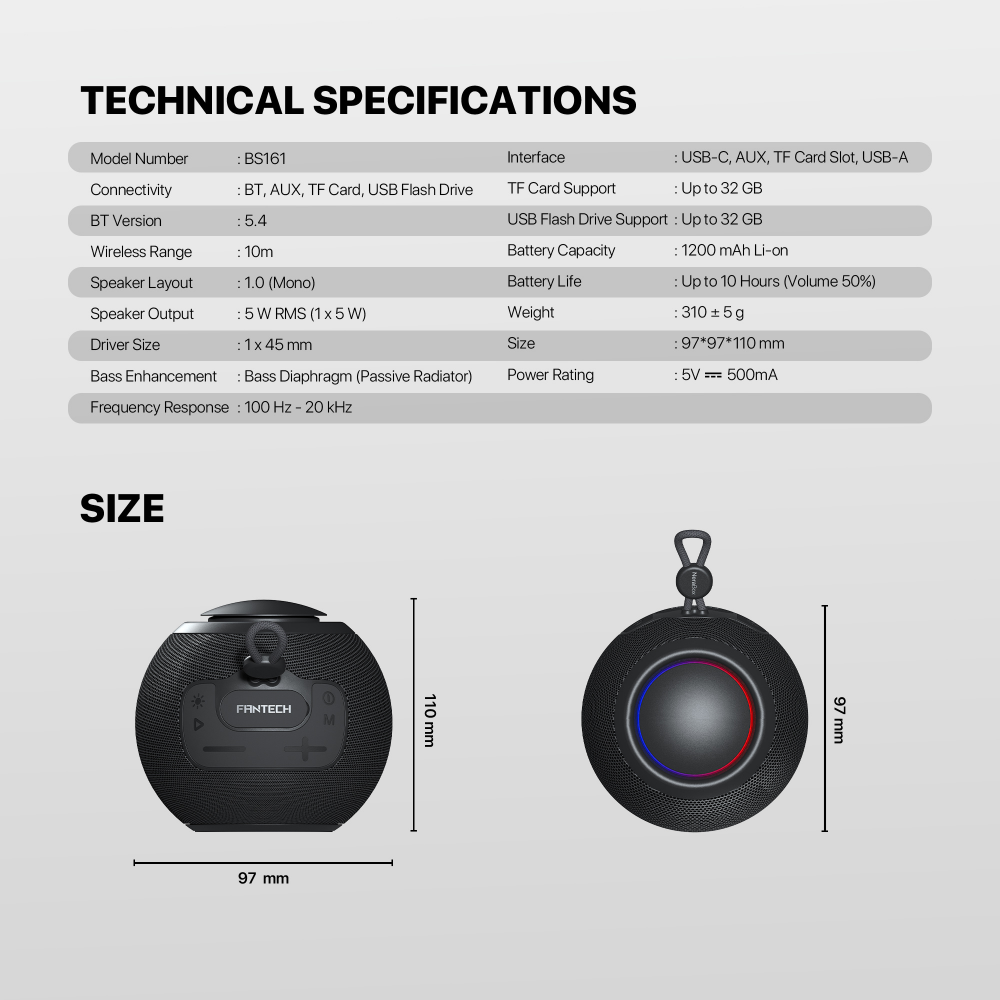 Bluetooth zvucnik Fantech BS161 NeraBox sivi