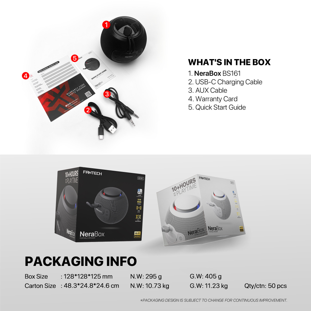 Bluetooth zvucnik Fantech BS161 NeraBox sivi