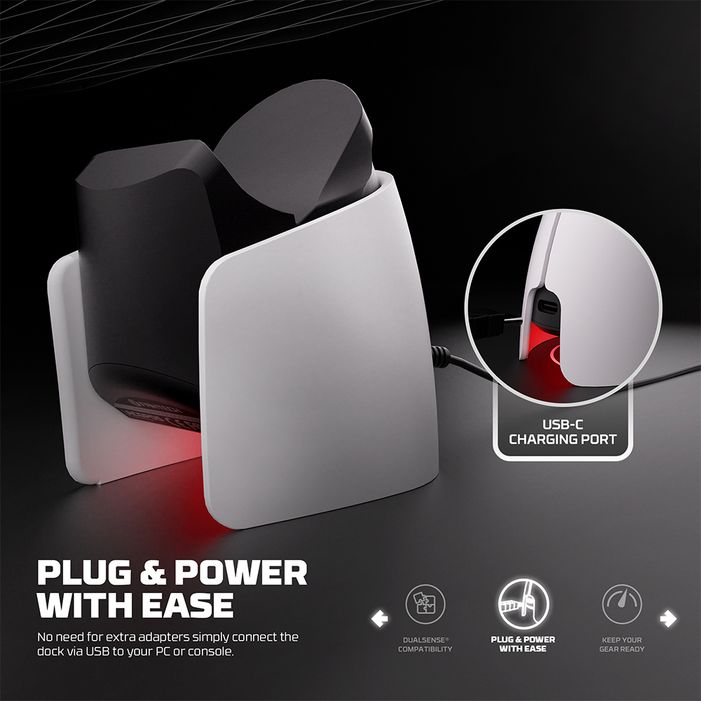 Joypad wireless charging dock Fantech ACGP05 WGP16, PS5 compatible crni