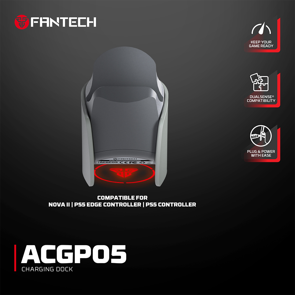 Joypad wireless charging dock Fantech ACGP05 WGP16, PS5 compatible sivi
