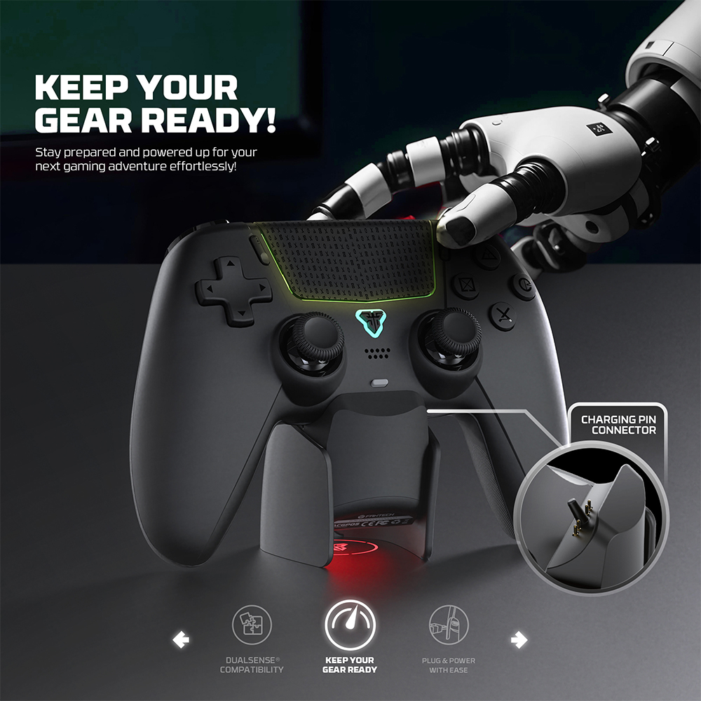 Joypad wireless charging dock Fantech ACGP05 WGP16, PS5 compatible sivi