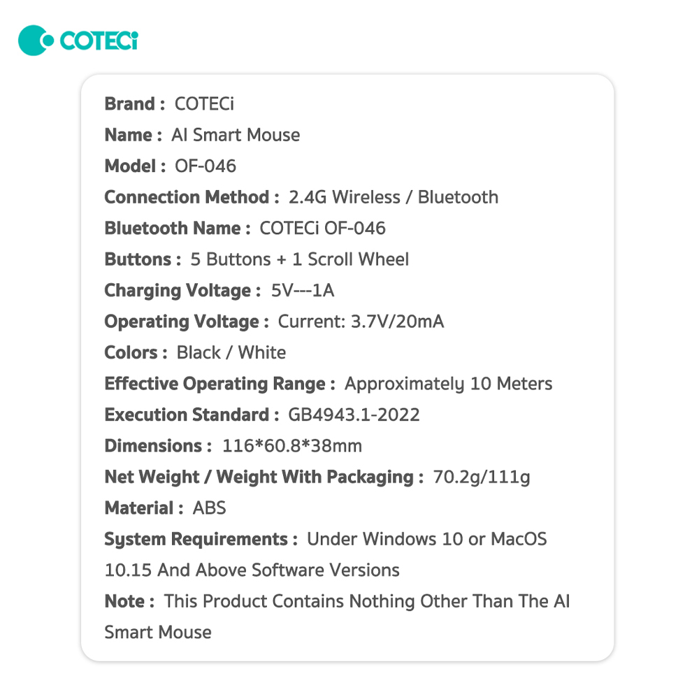Mis Coteci OF-046 AI Smart beli