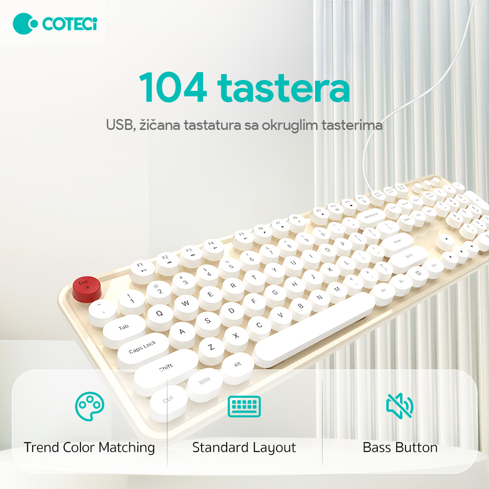 Tastatura Coteci 104 bez