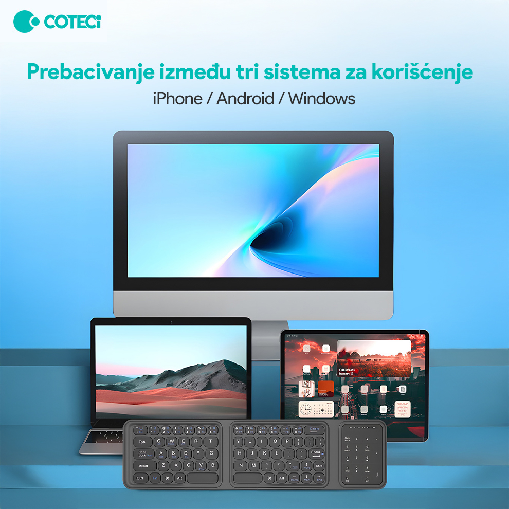 Tastatura Coteci 65 Fold crna