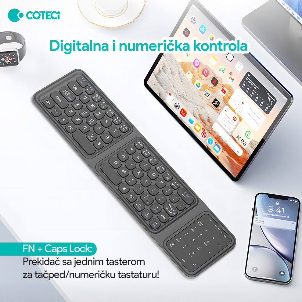 Tastatura Coteci 65 Fold crna