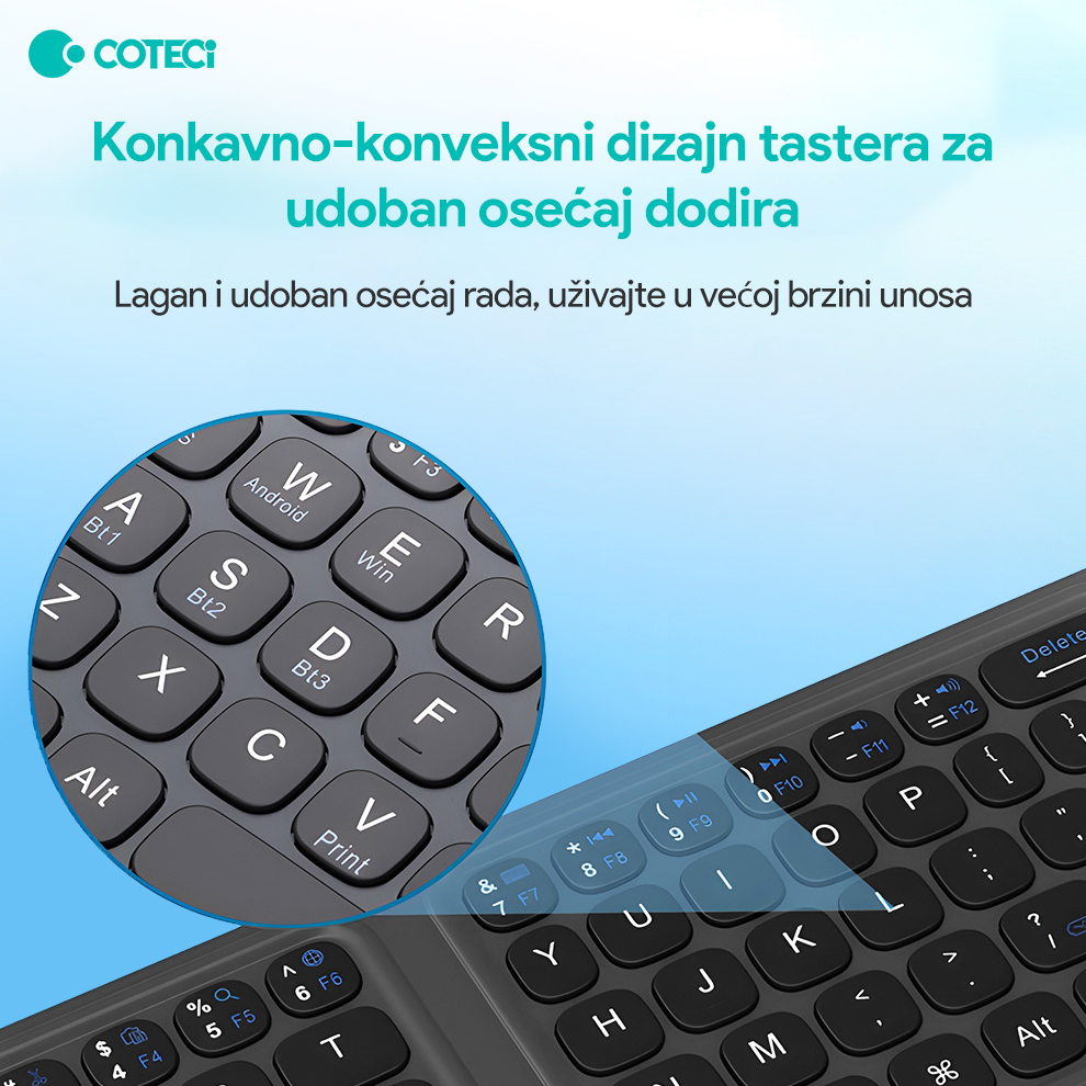 Tastatura Coteci 65 Fold crna