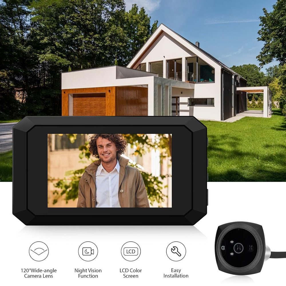 Video pametno zvono JWD Cat Eye za vrata ugradno Wireless