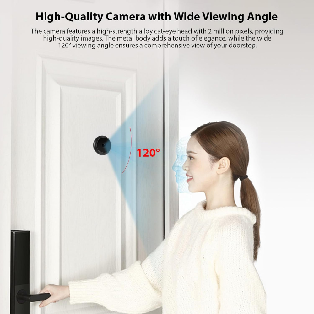 Video pametno zvono JWD Cat Eye za vrata ugradno Wireless