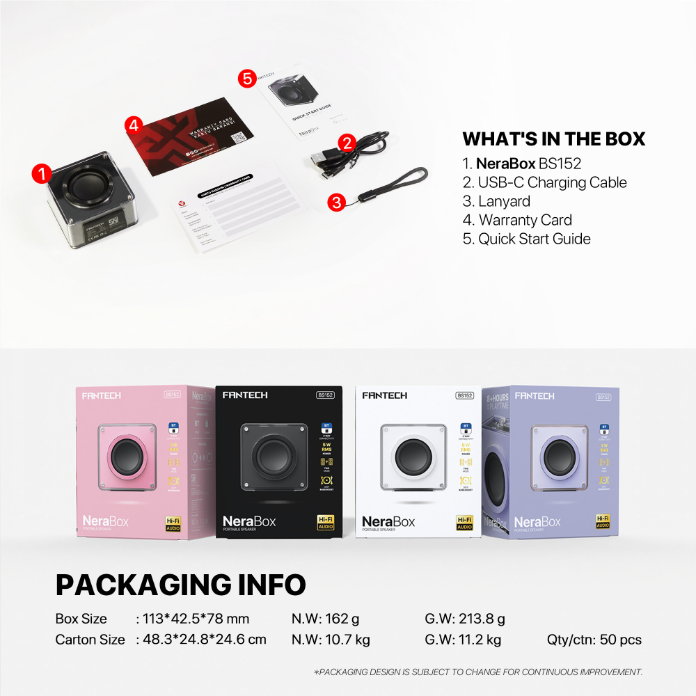 Bluetooth zvucnik Fantech BS152 NeraBox roze