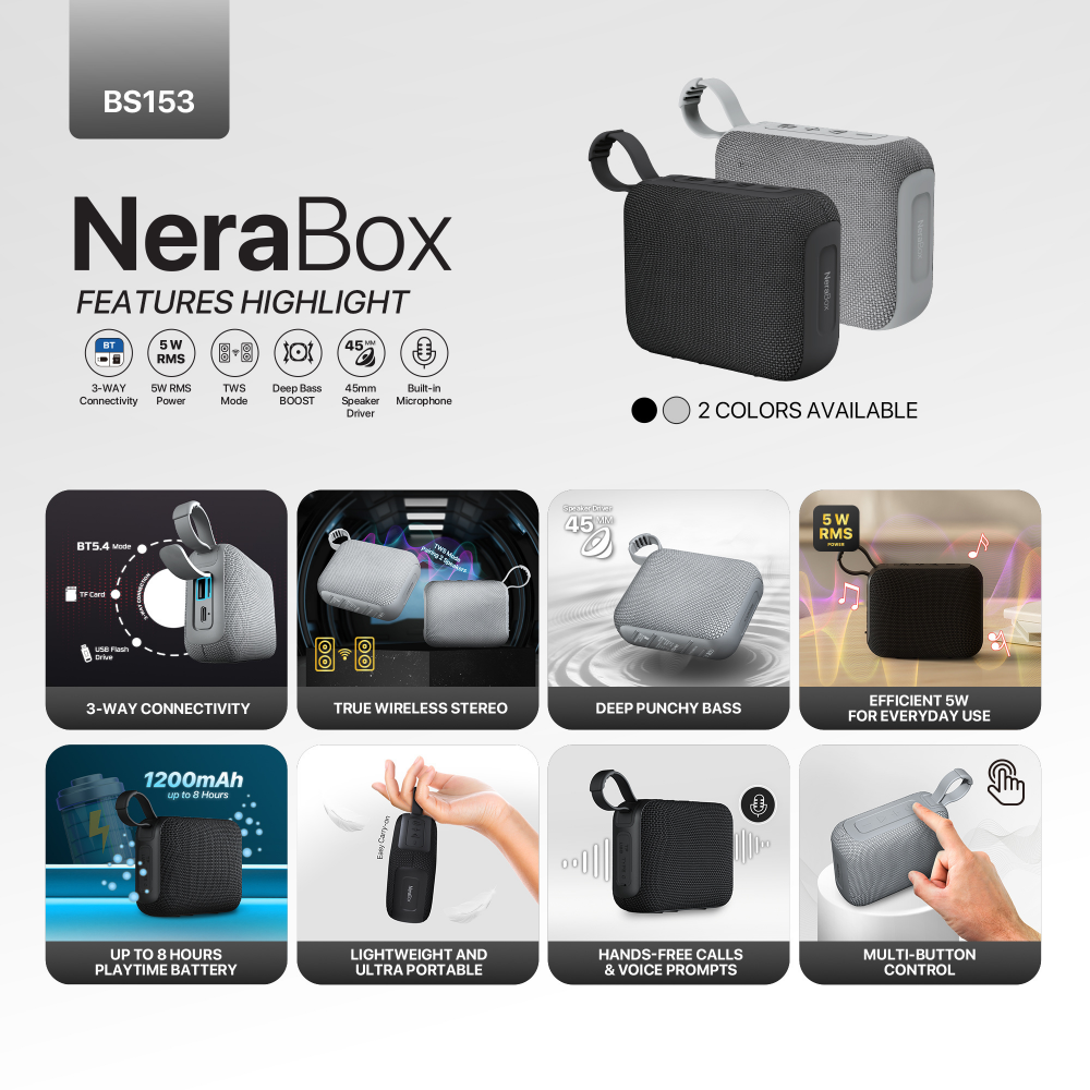 Bluetooth zvucnik Fantech BS153 NeraBox sivi
