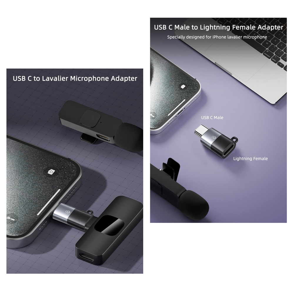 Adapter Type C na Lightning OTG EL sivi