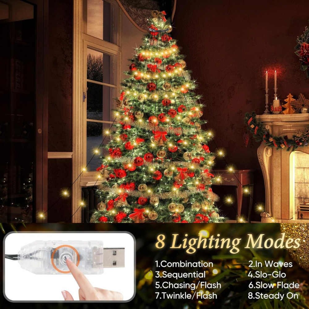 Novogodisnji ukras LED lampice za jelku toplo zute (3m) EL