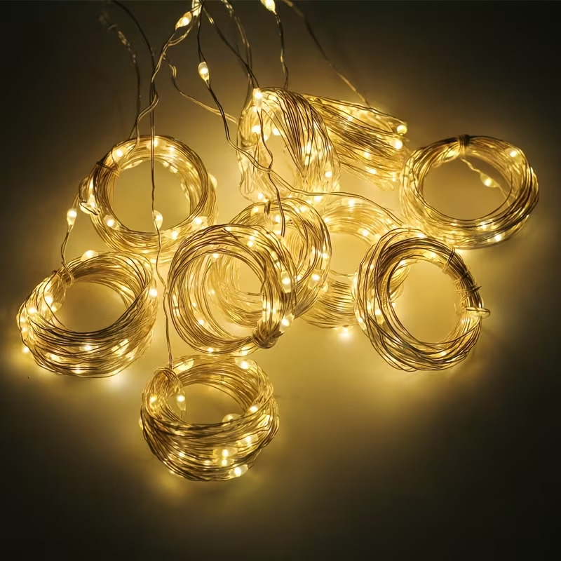 Novogodisnji ukras LED lampice zavesa 3m*3m toplo zuta USB napajanje JWD