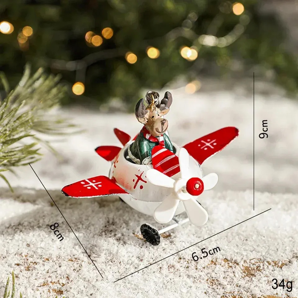 Novogodisnji ukras za jelku irvas u avionu EL beli